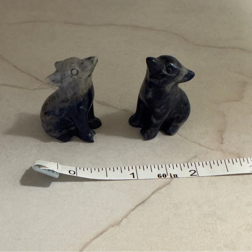 New without tags 2 matching. Blue aventurine howling wolves set